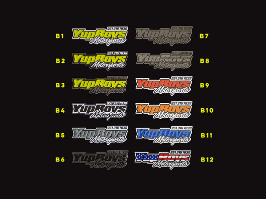 12" Yups Boys Motorsports Sticker