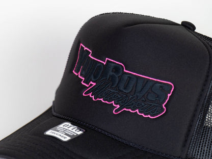 WH1002 - YMB Women's Trucker Hat Black/Pink