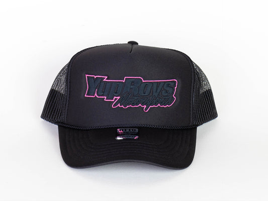 WH1002 - YMB Women's Trucker Hat Black/Pink