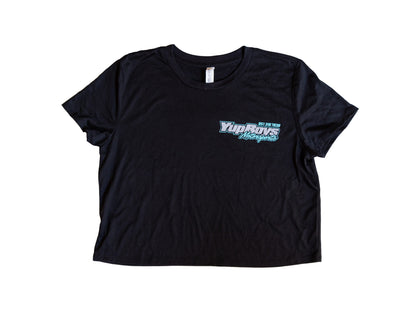 Women's YBM Crop Tee Gray/Teal