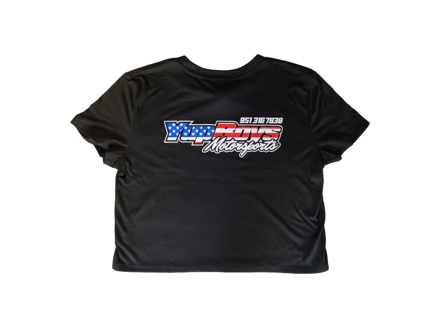 Womens American Flag Crop Tee